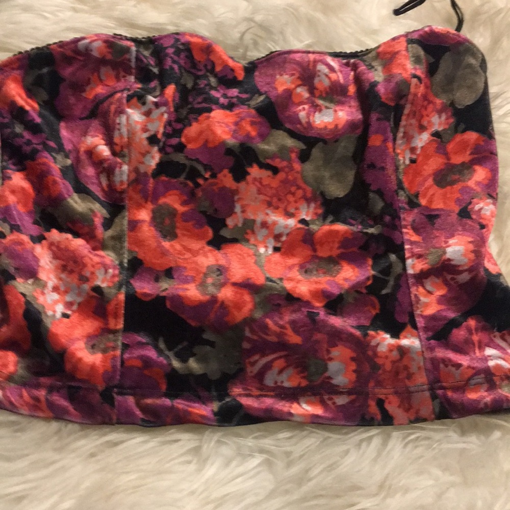A floral halter crop top
